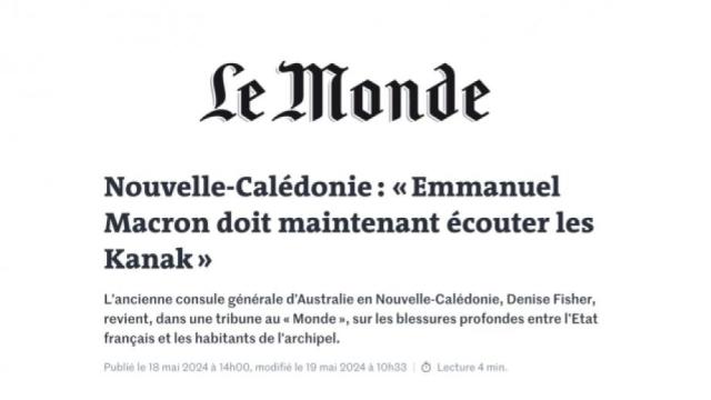 Visiting Fellow Denise Fisher writes for Le Monde on New Caledonia