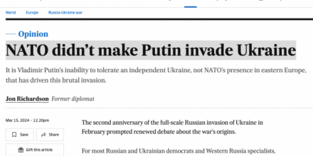 Opinion piece on Russian's invasion to Ukraine by Jon Richardson