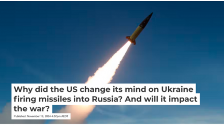 Opinion piece by Jon Richardson: Why did the US change its mind on Ukraine firing missiles into Russia? And will it impact the war? 