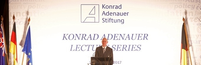 Professor Dr Norbert Lammert gives the inaugural Konrad Adenauer Lecture. Photo credit: KAS Australia and the Pacific